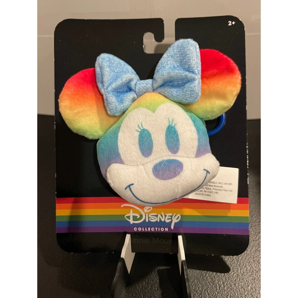 Disney Pride Collection Minnie Mouse Rainbow Plush Clip On Bag Charm 2021 NIP